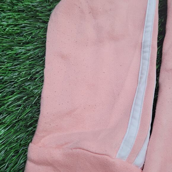 Adidas Classic 3-Stripe Crewneck Sweatshirt Womens Medium Peach Pink Logo - Picture 2 of 7